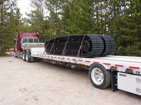 Steel Tracks Being Transported to Job Site