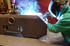 Man Welding a Track Section